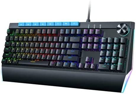 KM-G17 Mechanical Keyboard Blue Switches 104key with Volume Control Button