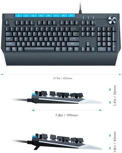 KM-G17 Mechanical Keyboard Blue Switches 104key with Volume Control Button