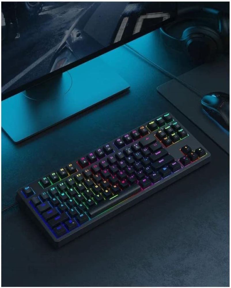 KM-G14 TKL Mechanical Gaming Keyboard with RGB and Switches, 87-Key Wired Keyboard (KMG14 Blue-Switches)