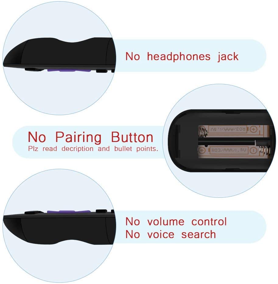 New Replaced Remote Control for Roku 1 Roku 2(HD XD XS) Roku 3 Roku LT HD XD XDS Roku N1 Roku Express Roku Express+ with Netflix Radio Amazon Sling, DO NOT Support for Roku Stick or Roku TV