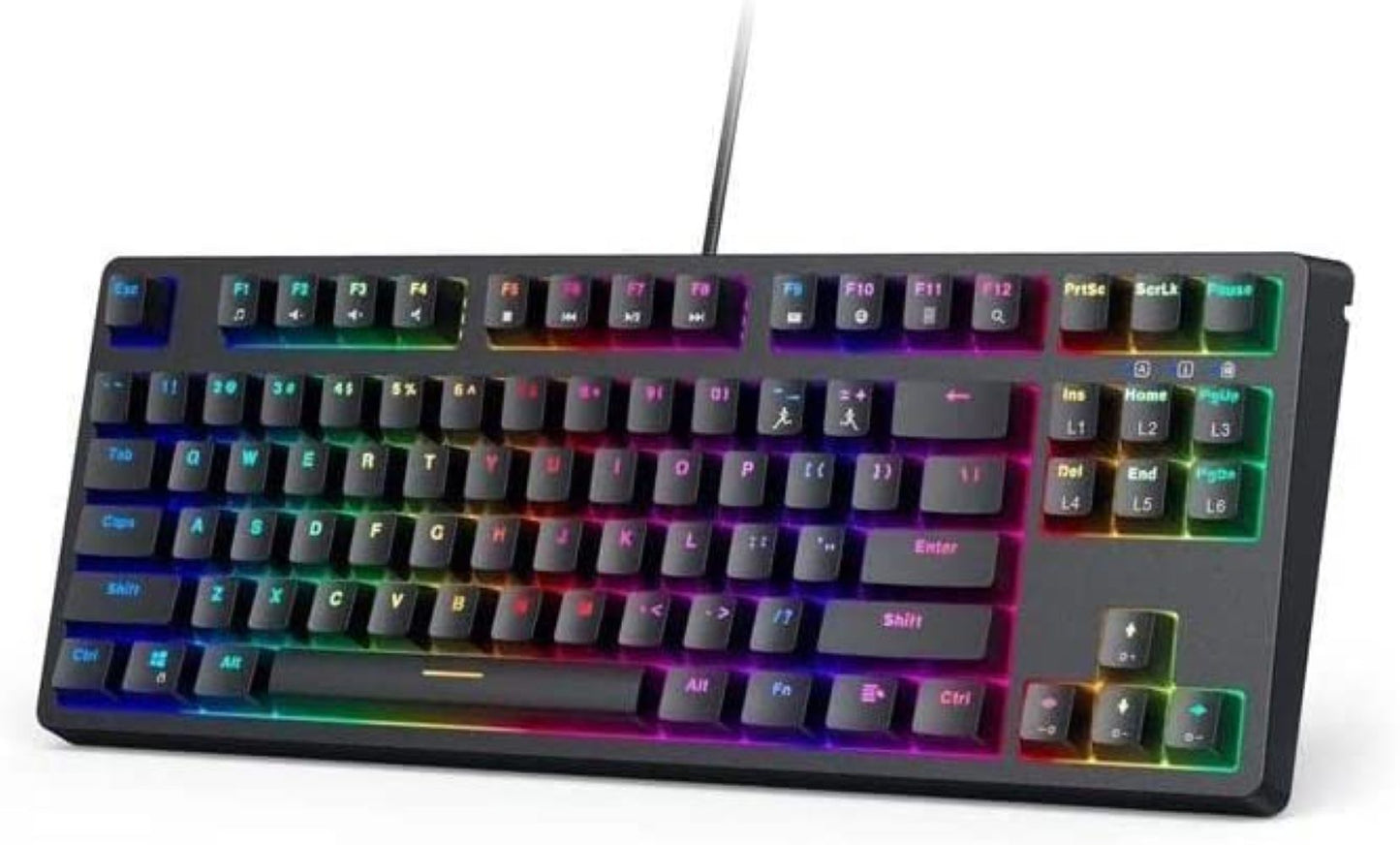 KM-G14 TKL Mechanical Gaming Keyboard with RGB and Switches, 87-Key Wired Keyboard (KMG14 Blue-Switches)