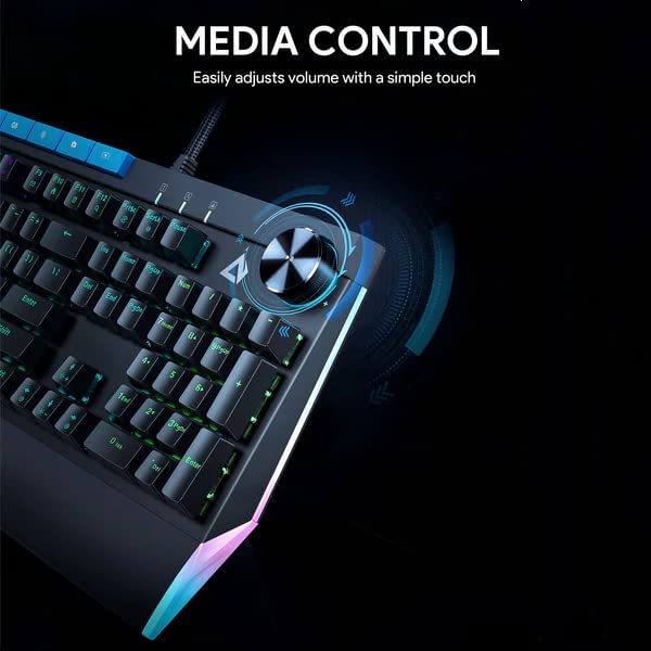 KM-G17 Mechanical Keyboard Blue Switches 104key with Volume Control Button