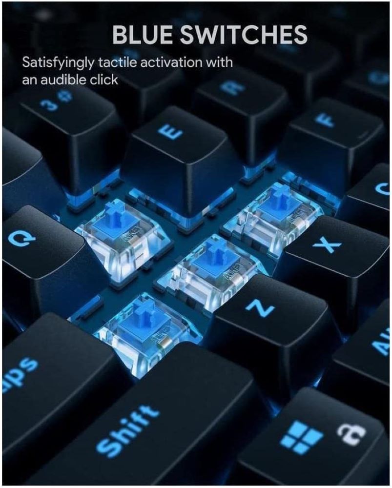 KM-G14 TKL Mechanical Gaming Keyboard with RGB and Switches, 87-Key Wired Keyboard (KMG14 Blue-Switches)