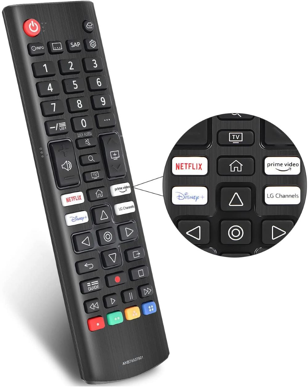 AKB76037601 Replaced LG Remote with Disney Button fit for LG Smart TV 32LM577BZUA 43UP7670PUC 55UP8000PUR 65UP8000PUR 75UP7670PUB 49UM7300PUA 60UM6900PUA 50UP8000PUR