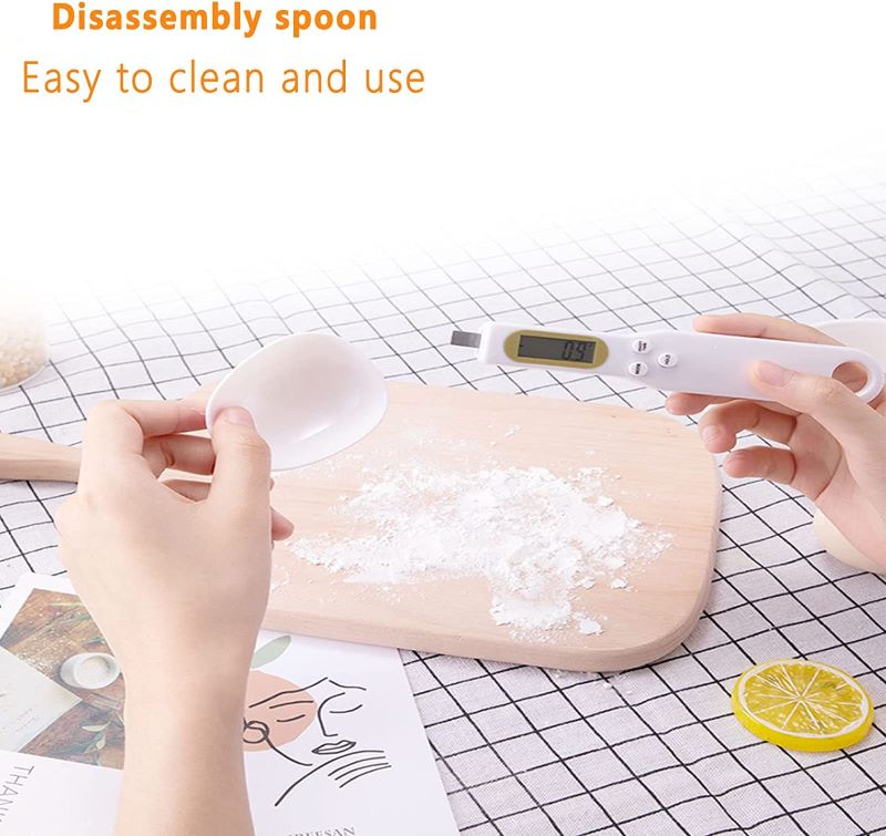 Digital Food Spoon Scale, 500g/0.1g Electronic Kitchen Measuring Spoon Scale, Hi-Def LCD Semen Display, Accurately Precise Digital Kitchen Gram Scale