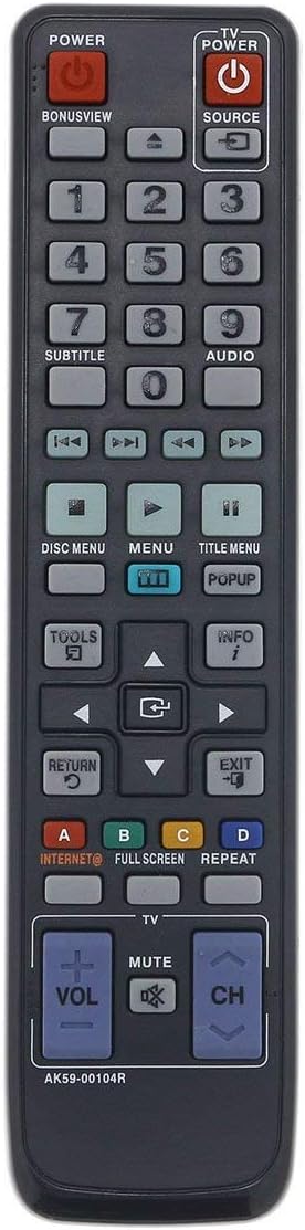 Generic AK59-00104R Replacement Blu-ray Remote Control for Samsung Bluray/DVD Player (AK5900104R)