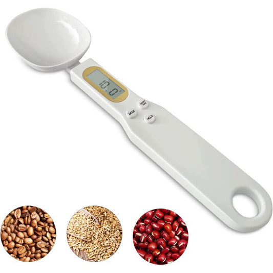 Digital Food Spoon Scale, 500g/0.1g Electronic Kitchen Measuring Spoon Scale, Hi-Def LCD Semen Display, Accurately Precise Digital Kitchen Gram Scale