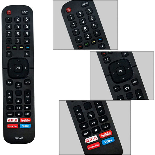 ERF2A60 Remote fit for Hisense Smart 4K TV 65H9F 55H9F 55H8F 65H8F 50H8F 43H6570F 50H6570F 55H6570F 65H6570 55H9020F 55H9030F 55H9040F 55H9050F 55H9070F 55H9F1 65H9F1 65H9020F [No Voice Function] Brand: Besia