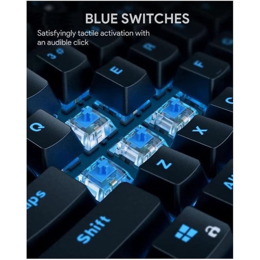 KM-G14 TKL Mechanical Gaming Keyboard with RGB and Switches, 87-Key Wired Keyboard (KMG14 Blue-Switches)