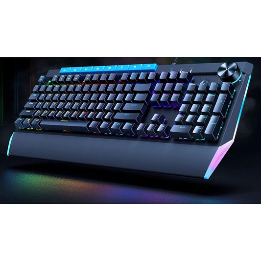 KM-G17 Mechanical Keyboard Blue Switches 104key with Volume Control Button