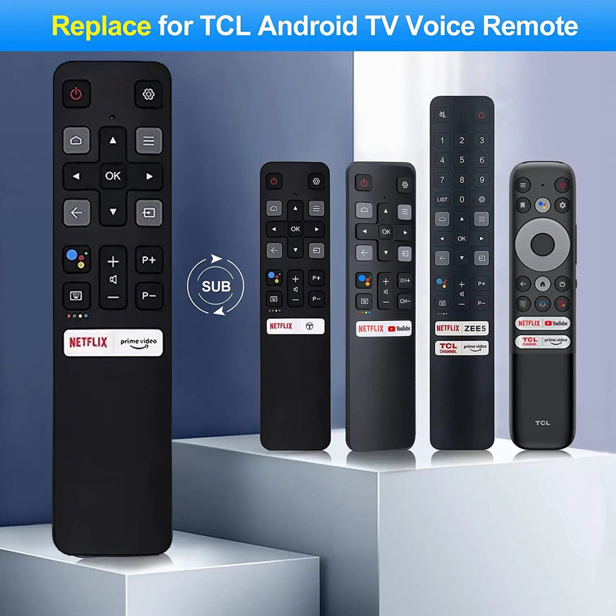 New RC802V FNR2 Remote Control for TCL Android TV and Google TV [No Voice]