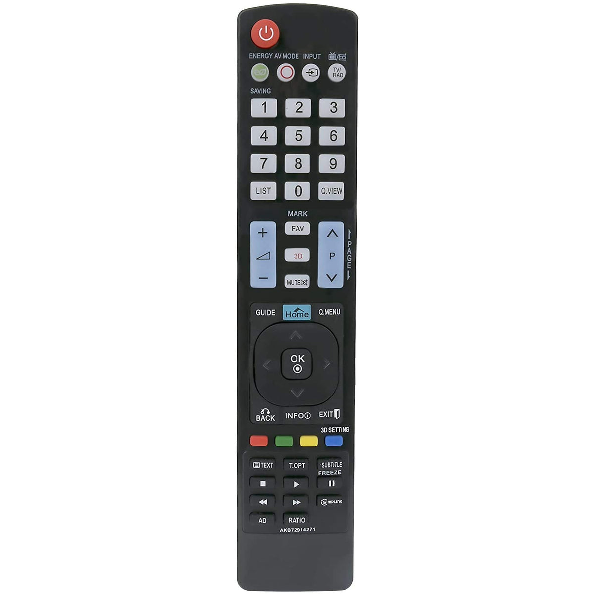 New AKB72914271 Remote fit for LG LCD LED TV 50PT250-ZG 50PT350-ZD 50PT350-ZK 50PT351-ZC 50PT351-ZJ 50PT352-ZB 50PT352-ZH 50PT353-ZA 50PT353-ZG 50PT450-ZB 50PT450-ZH 50PV250-ZA 50PV350-ZD 50PW450-ZA