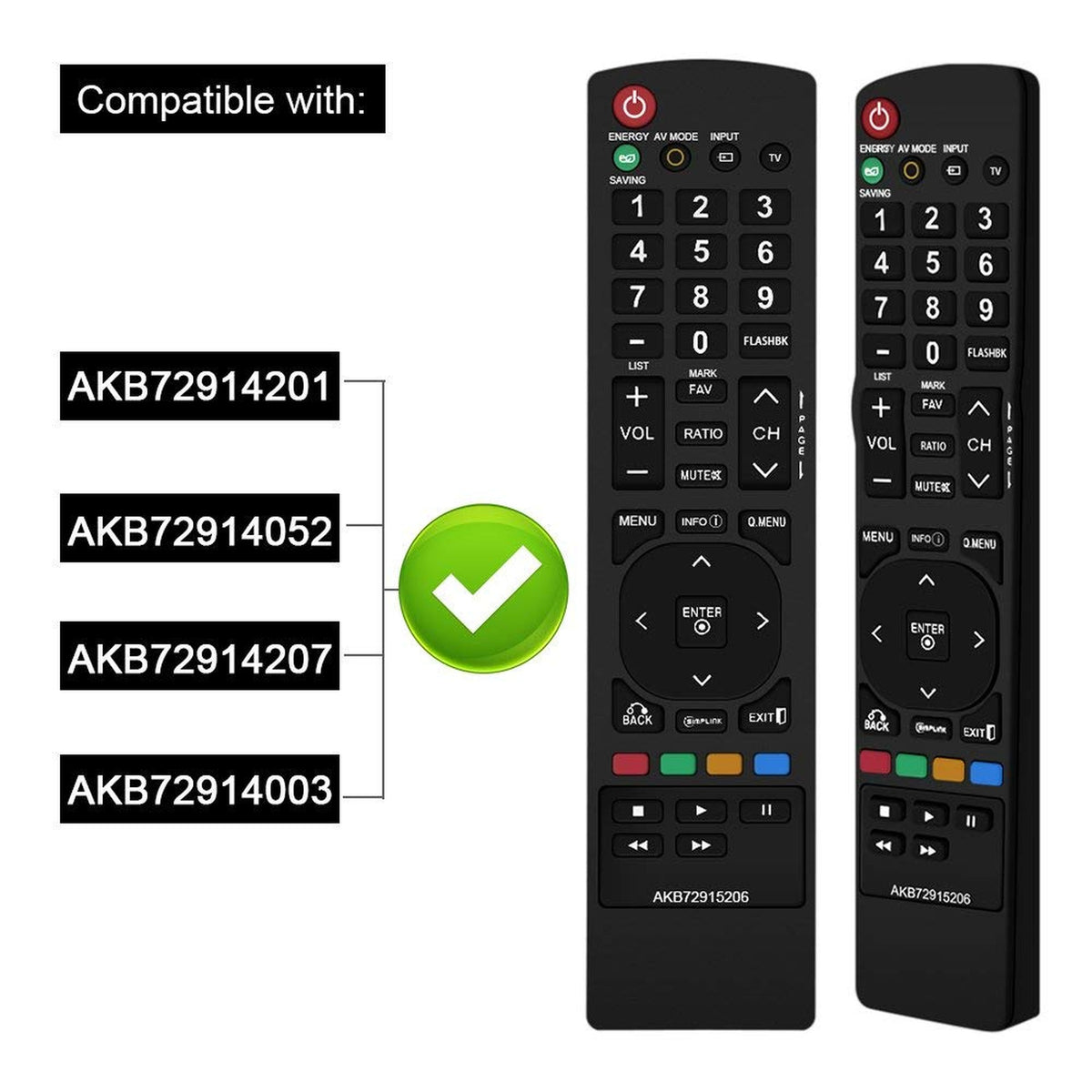 New AKB72915206 Remote Control Compatible Replacement for LG TV, Applicable 32LD450, 55LD520, 19LD350, 19LD350UB, 19LE5300, 22LD350, 22LD350UB, 22LE5300, 22LE5300UE, 22LE5500, 26LD350