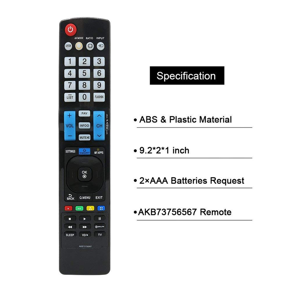 New AKB73756567 Remote Control Compatible Replacement for LG TV 32LB5800 32LB580B-UG 39LB5800 42LB5800-UG 47LB5800 47LB6100UG 49UB8200 50LB6100 55LB5800-UG 55LB6100 55UB8200-UH 55UB9200
