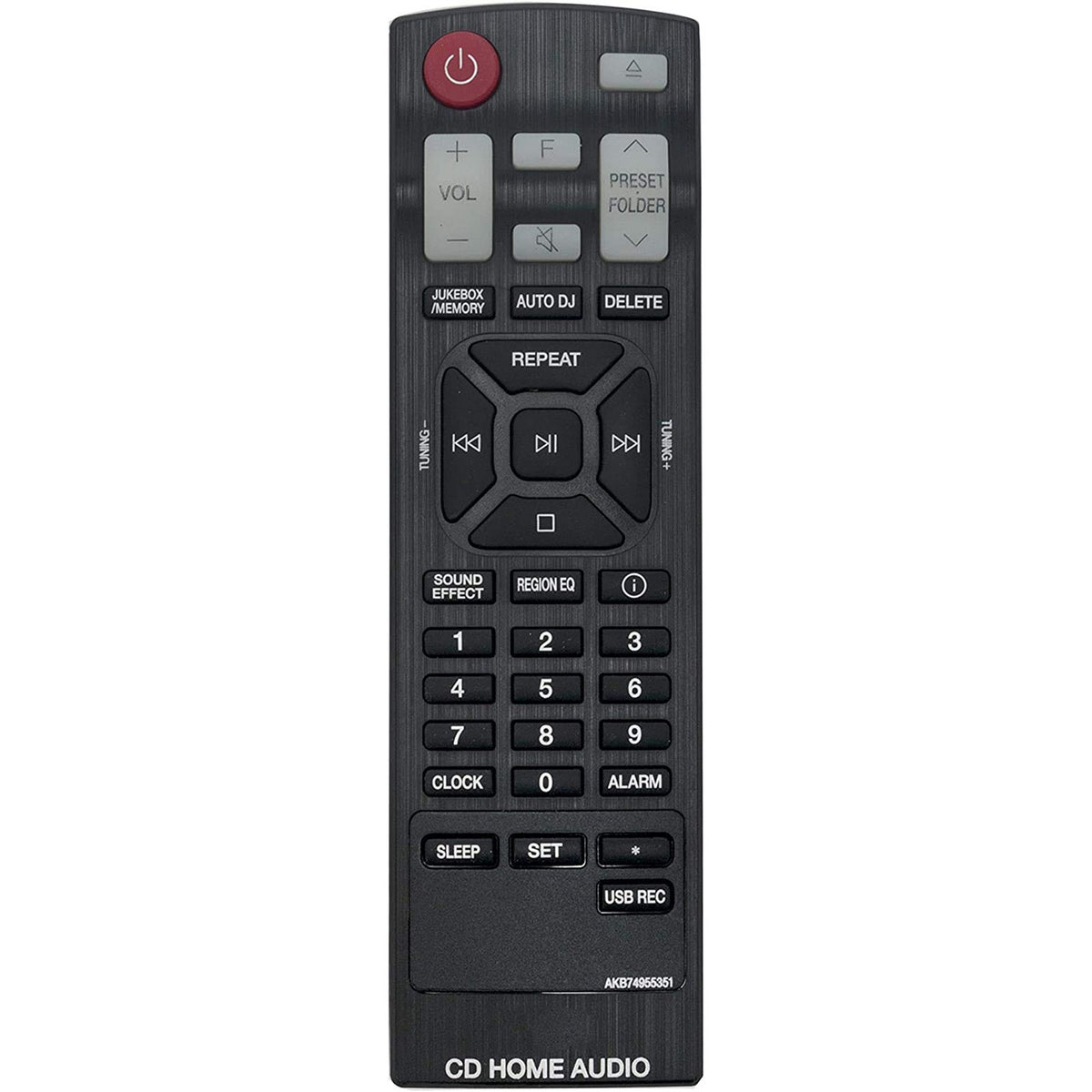 New AKB74955351 Replaced Remote Control Compatible with LG CD Home Audio Mini Hi-Fi System CK43 CKS43F CK56 CKS57F