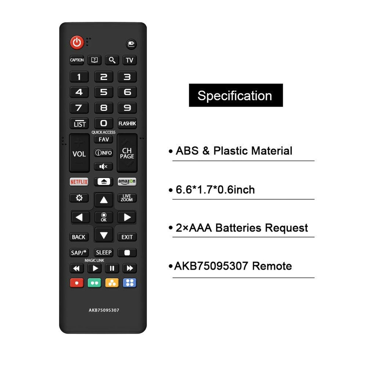 Young AKB75095307 Remote Control Compatible Replacement for LG TV 32LJ550B 55LJ5500 55UJ6050 43UJ6200 43UJ6500 43UJ6560 49UJ6500 49UJ6560 55UJ6520 55UJ6540 55UJ6580 60UJ6540