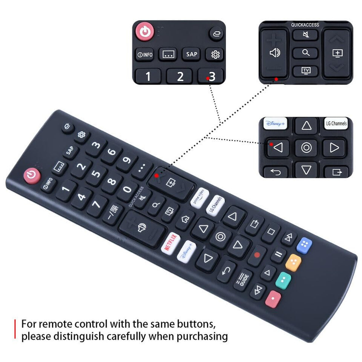 Besia Universal Remote for All LG Smart TV with DSY+,Netflix,Prime Video,Channel Buttons