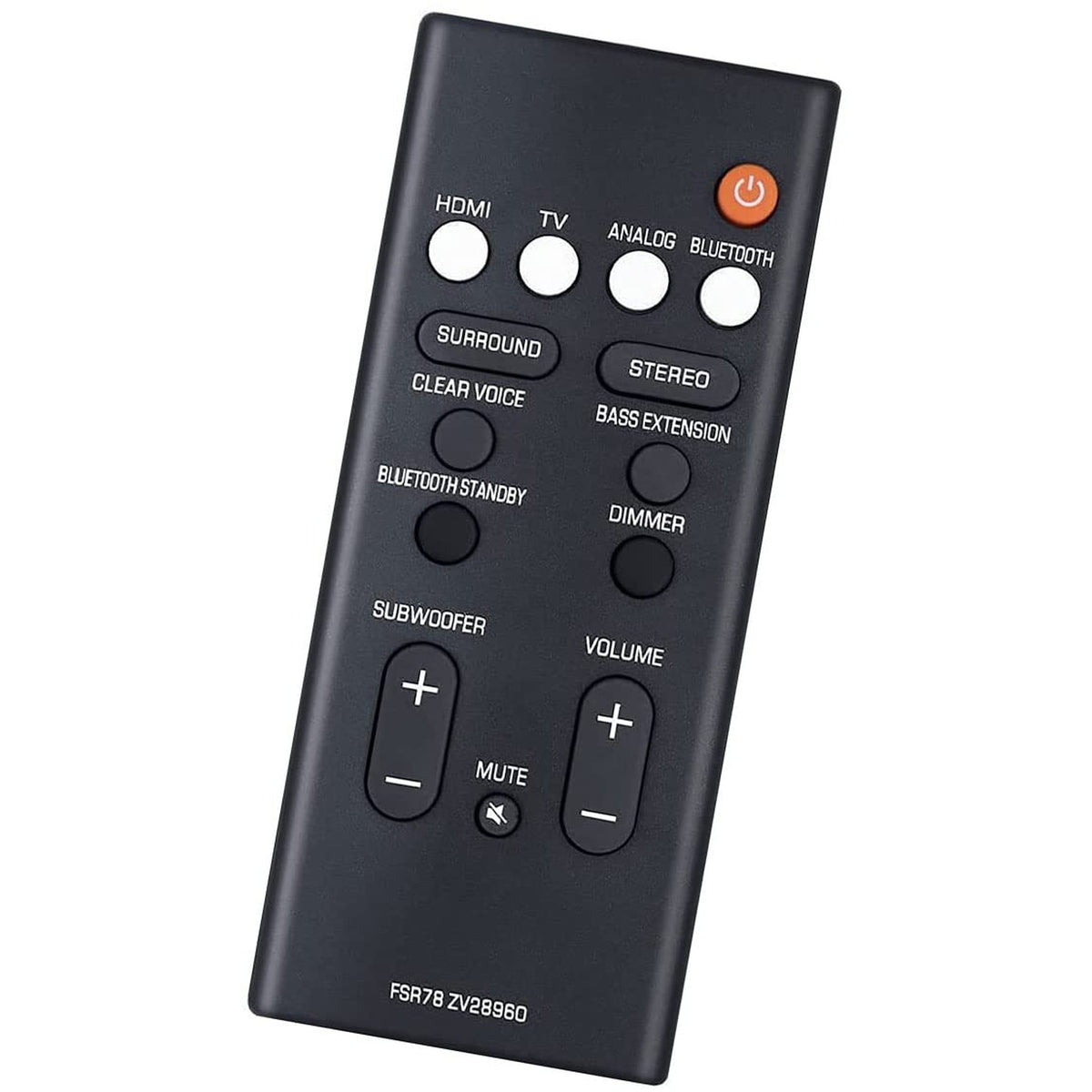 Replacement Remote Control FSR78 ZV28960 for Yamaha YAS-207 YAS207 YAS-1080 YAS-108 YAS-107 YAS107 YAS-106 YAS106 ATS-2090 ATS-1080 ATS-1070 ATS-1060 Home Audio Speaker System