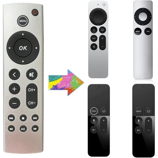 Universal Replacement Remote for Apple TV 4K/ HD, A2843 A2737 A2169 A1842 A1625 A1427 A1469 A1378 (No Voice), Compatible with Samsung, LG, Sony, Westinghouse, Insignia, Vizio, Toshiba TVs