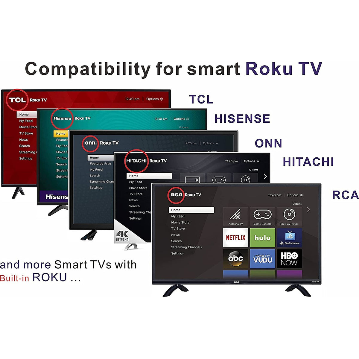 New Universal Remote for Roku TV (JVC/RCA/Philips/Element/LG/TCL and More), Box/Player/Express, Bose Wave I/II/III/IV and Apple 1/2/3 Generations [NOT for Roku Stick]