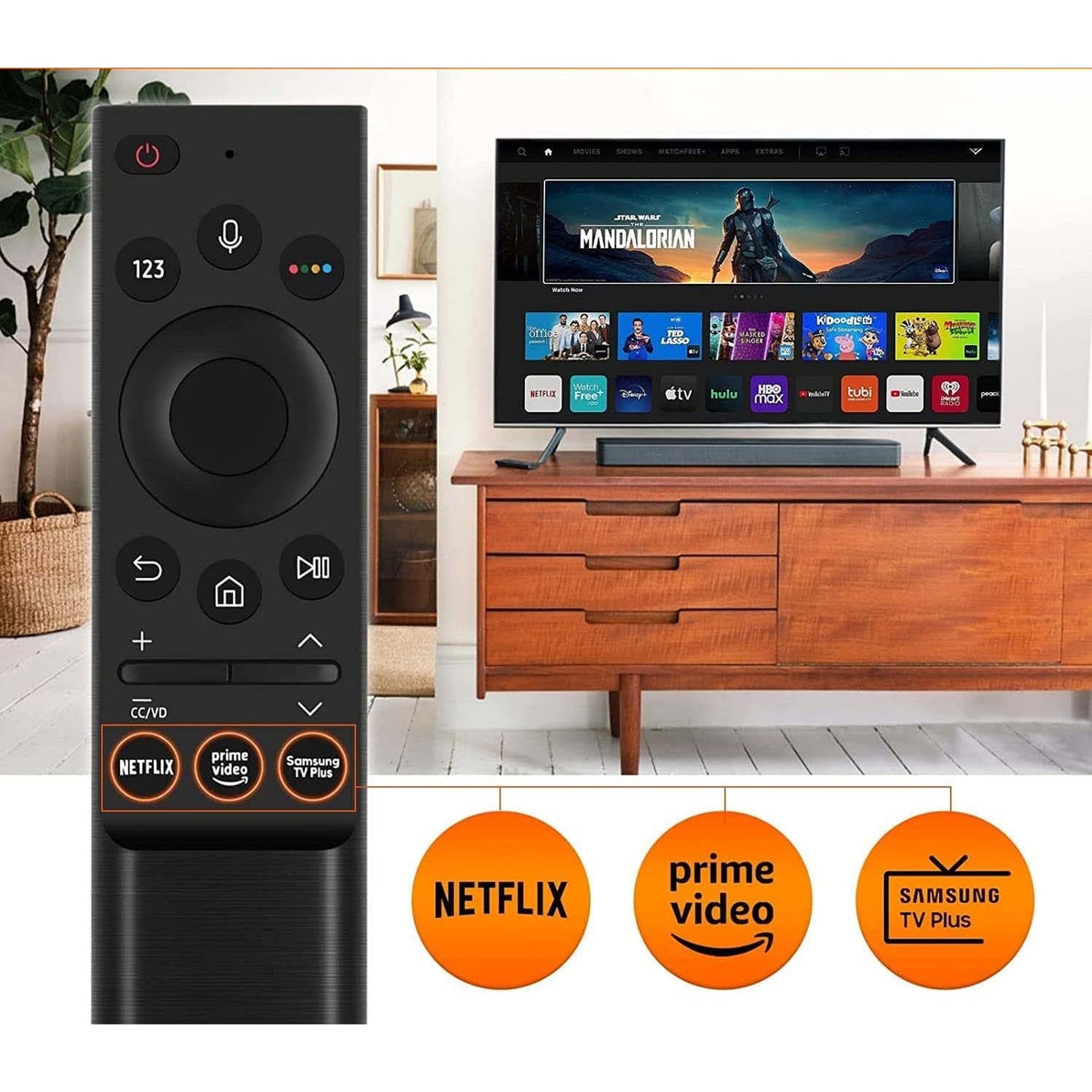 Universal Remote Control BN59-01357A Replacement IR Remote Control fit for All Samsung Smart TVs Compatible with All Samsung QLED Series Smart TV [No Voice Function]