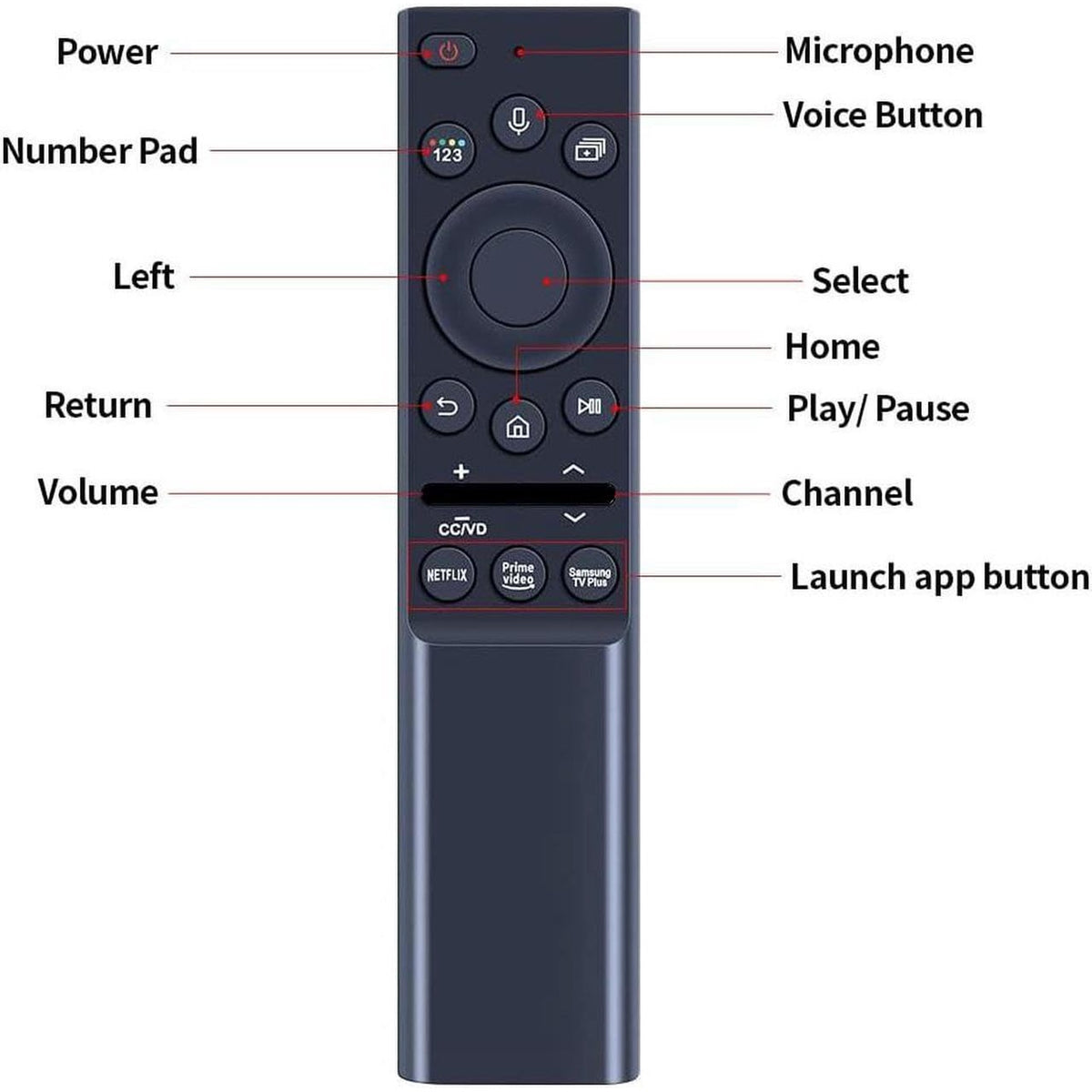 New BN59-01357A Voice Replacement Remote Control for Samsung Smart The Frame QLED 4K 8K Smart TV Sub TV QLED Series Q60A Q70A Q80A QN85A QN90A QN800A QN900A BN59-01357B BN59-01357C BN59-01357P