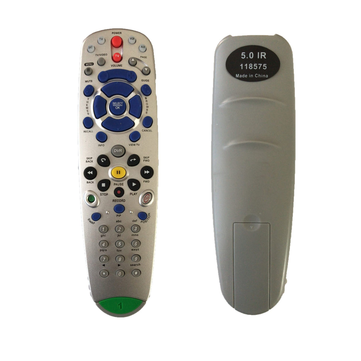 New Replacement Remote Fit for Dish Network 5.0 IR 118575 TV1 with TV, VCR, AUX, SAT