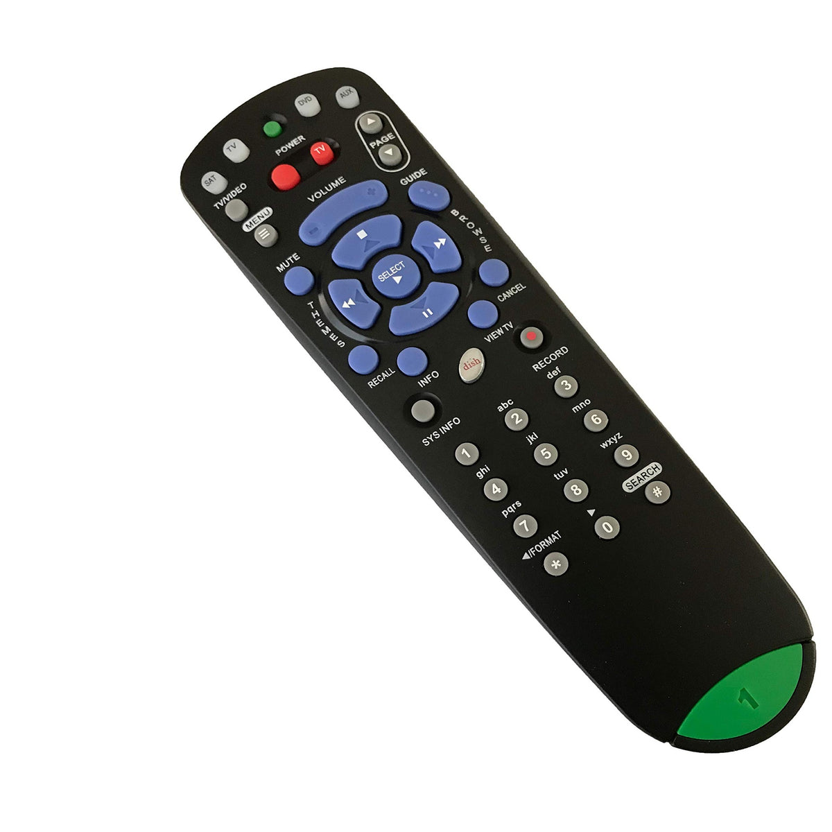 NEW Dish Network 4.0 IR TV1 Remote Control with TV SAT DVD AUX sub 322 Receiver