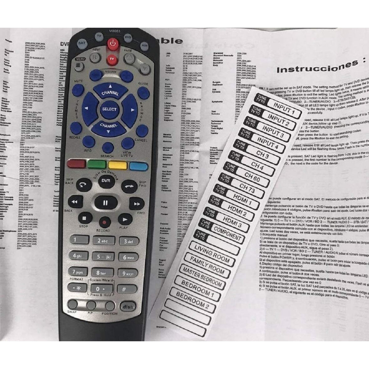 Young Dish Network 20.1 IR Learning Remote Control Compatible for Dish TV1 Universal Remote Control