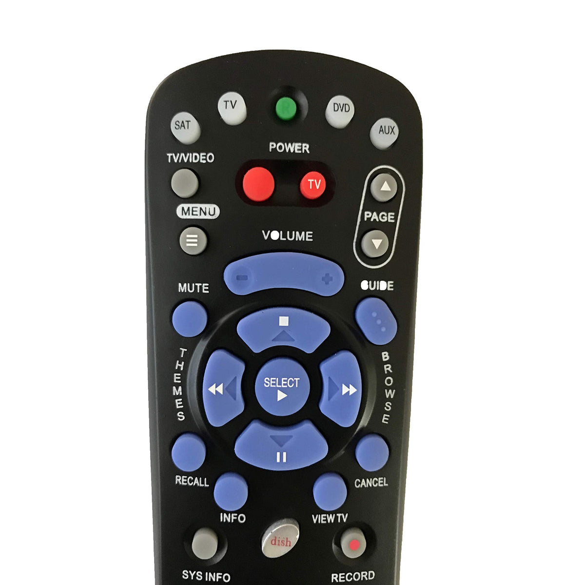 New Dish Network 4.0 IR TV1 Replacement Remote Control with TV SAT DVD AUX sub 322 Receiver