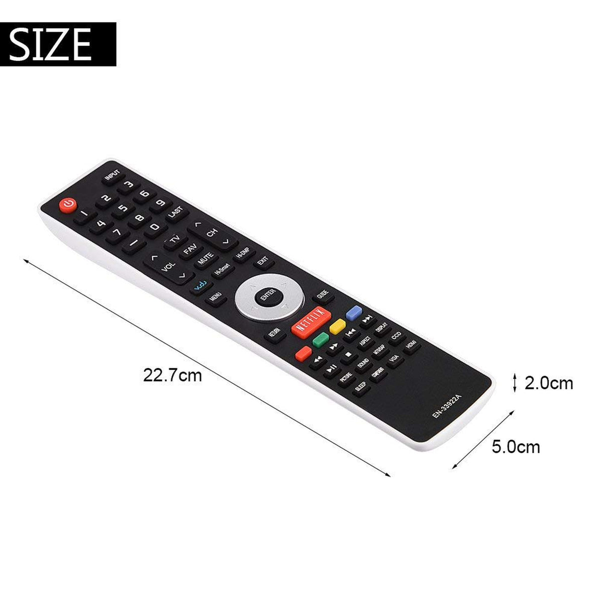 Young EN-33922A Remote Control for Hisense Smart Internet TV LHD32K366WUS LTDN40K366NWUS LTDN40K366WUS LTDN50K366GWUS LTDN50K610GW LTDN55K610GW