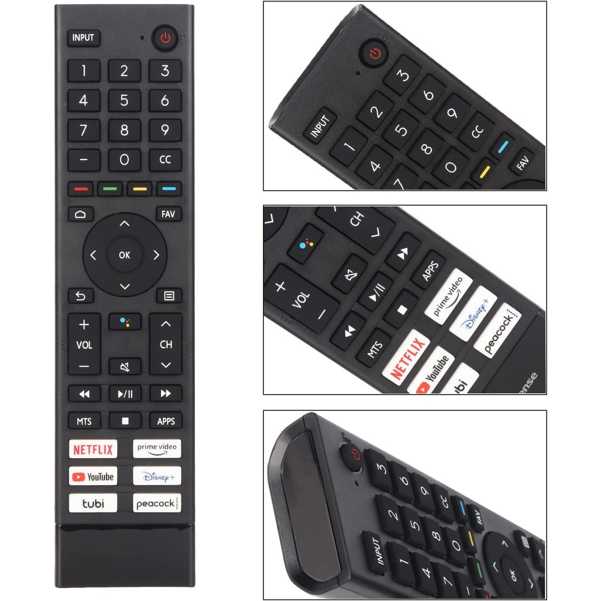 New Upgraded ERF3J80H Universal Replaced Remote Fit for All Hisense 4K UHD Android Smart TV A6G U6G U8G Series75A6G 70A6G 65A6G 60A6G 55A6G 50A6G 43A6G 55U68G 50U6G 65U6G 75U6G 50U68G[NO Voice Command