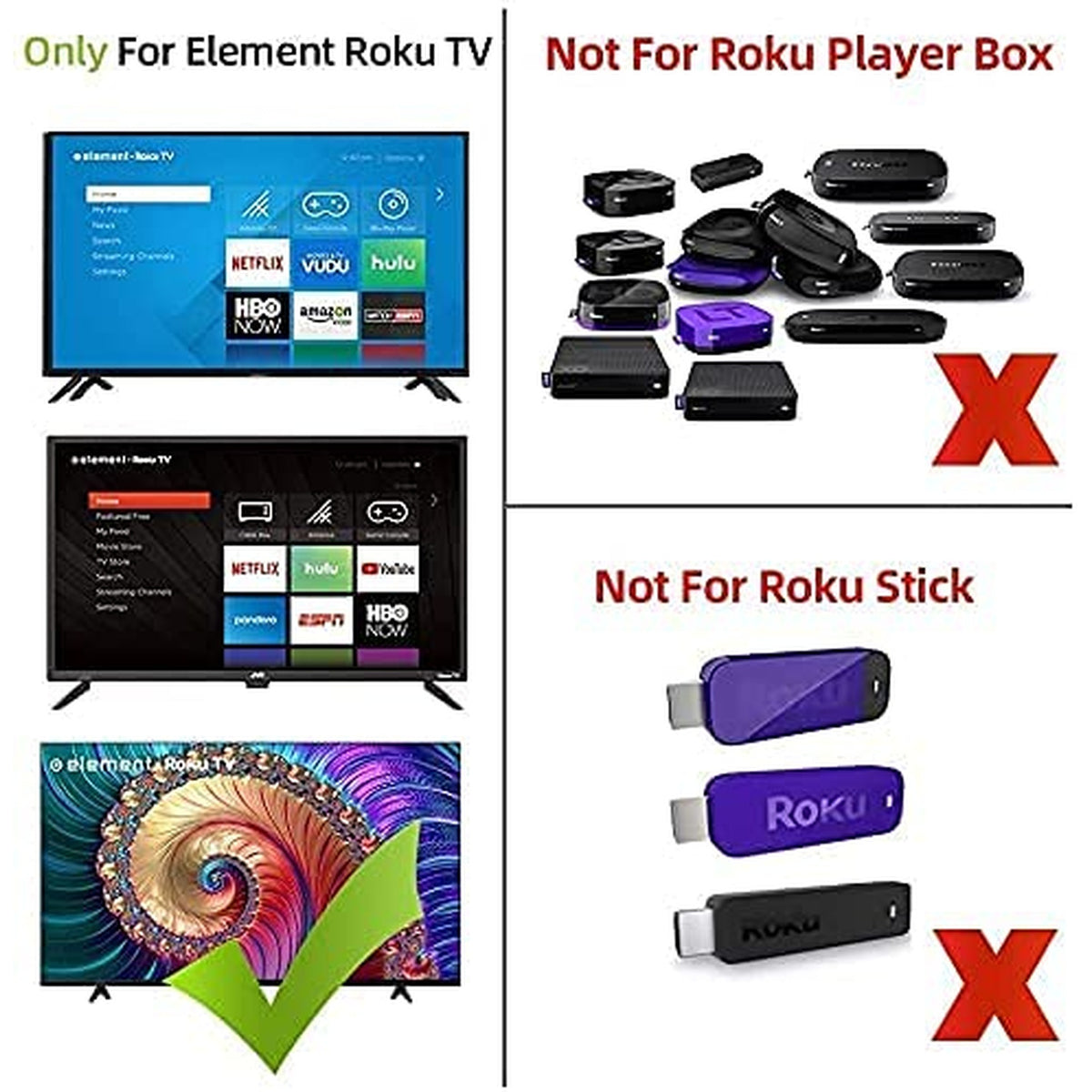 Young Replacement Remote Control 3226000883 Fit for Element Roku TV Smart 4K Ultra HDTV