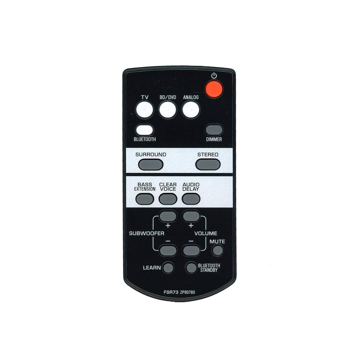 New FSR73 (ZP80760) Replacement Remote Control fit for Yamaha Bluetooth Sound Bar/Home Theater Speaker System ATS1050 SRT700 YAS105 ATS-1050 SRT-700 YAS-105