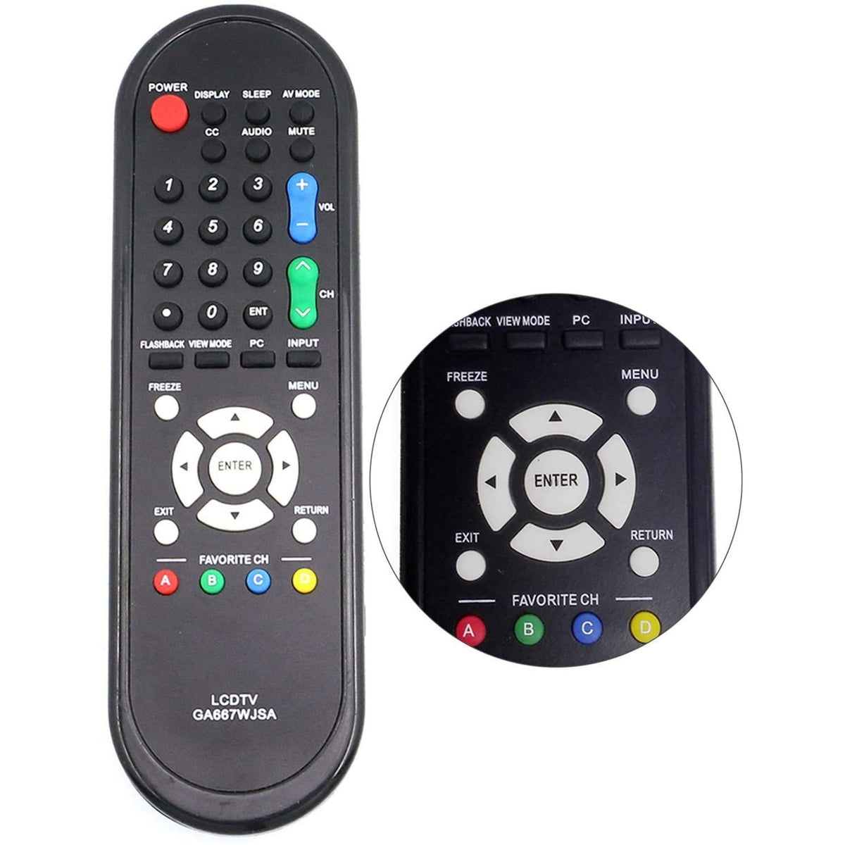 New GA667WJSA Replacement Remote for Sharp TV LC-32AV22U LC-60LE600U LC-46SB54 LC-52SB55U LC-32SB27U LC-46SB54U LC32SB24U LC-32D49 LC-32D49U LC-37SB24 LC-32D44U LC32D47U LC52SB55U LC37D44U LC-32D47