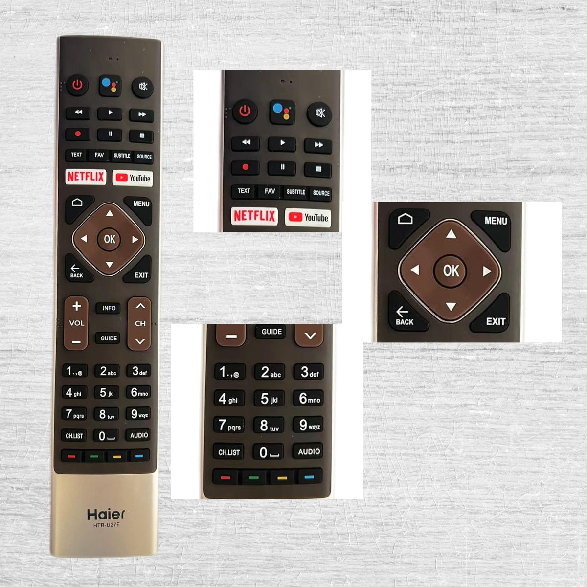 New HTR-U27E Original Voice Remote for Haier Smart TV LE55K6600UG LE32K6600SG LE43K6700UG LE43K6600SG LE50K6700UG LE50U6900UG LE55K6700UG LE55U6900UG LE58U6900UG LE65K6700UG LE65U6900UG LE65S8000UG