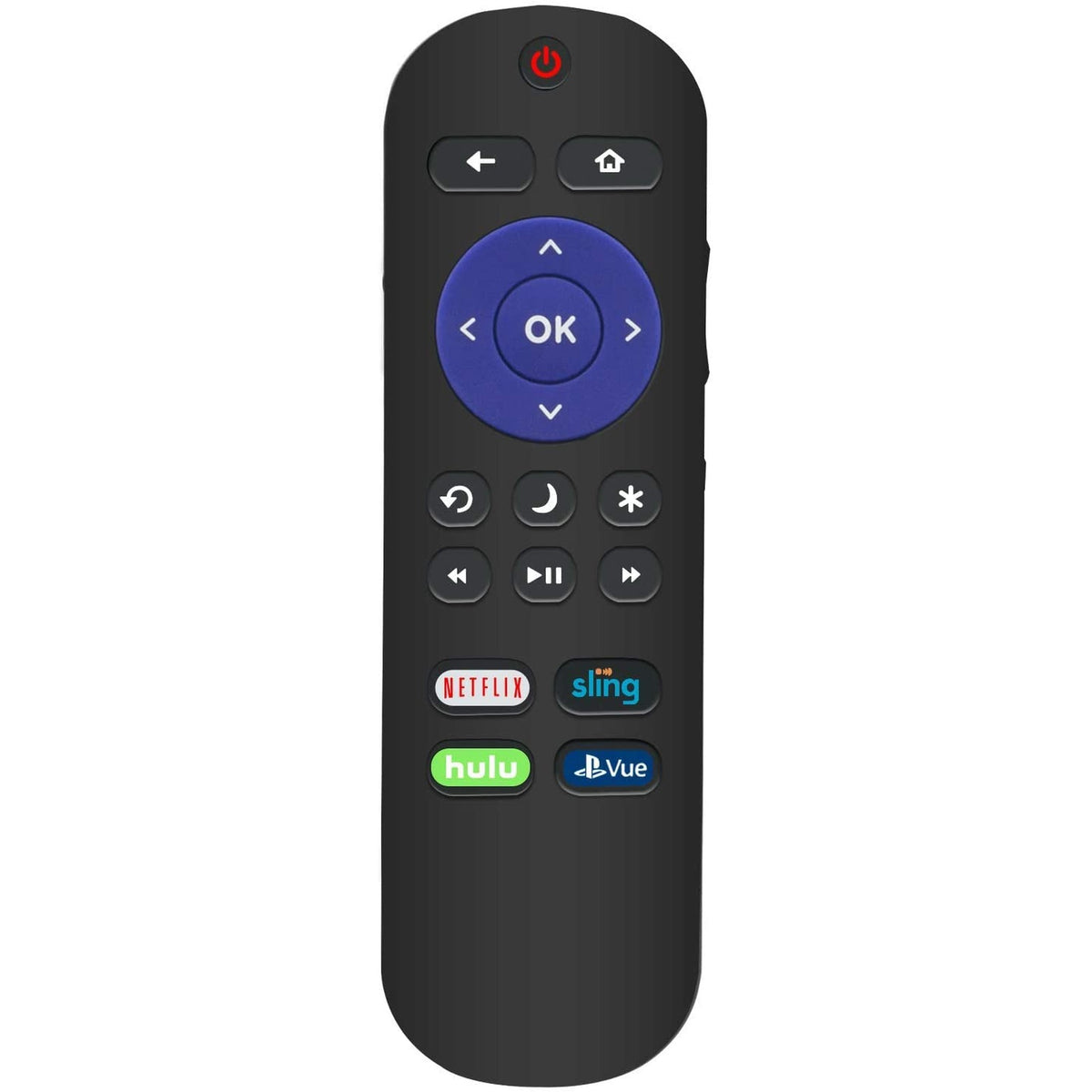 New Replaced Remote for Hitachi Roku TV with Netflix Hulu Sling Vue