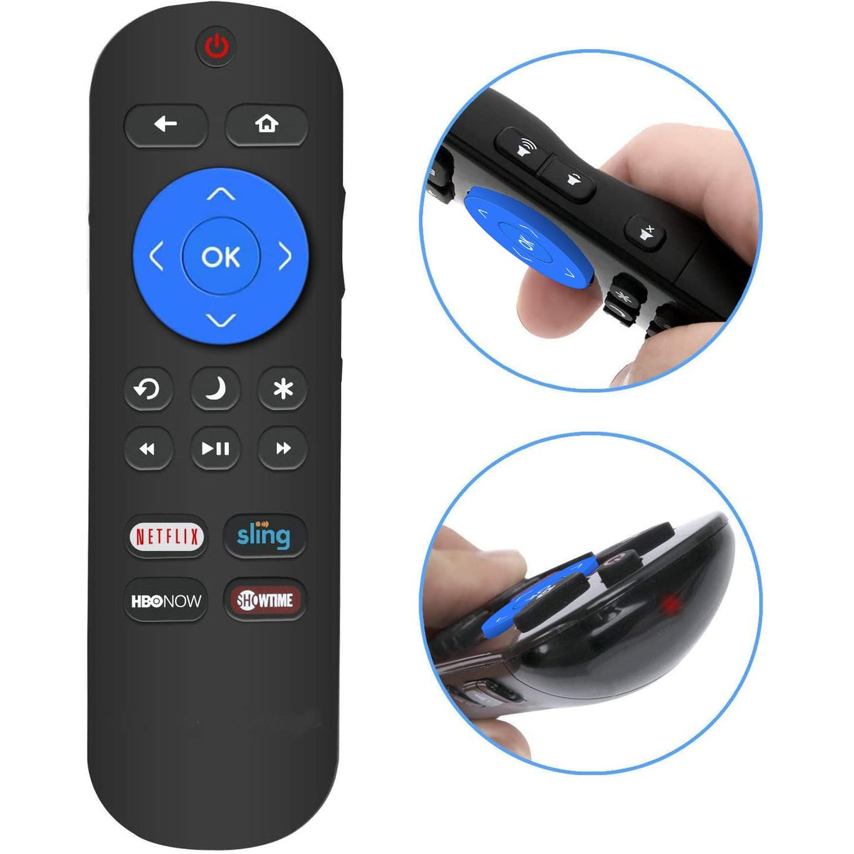 New Remote Compatible with Hitachi Roku TV Remote w/Volume Control & TV Power Button for All Hitachi Roku TV (Roku Built-in TV, NOT Roku Player Connect w/TV)