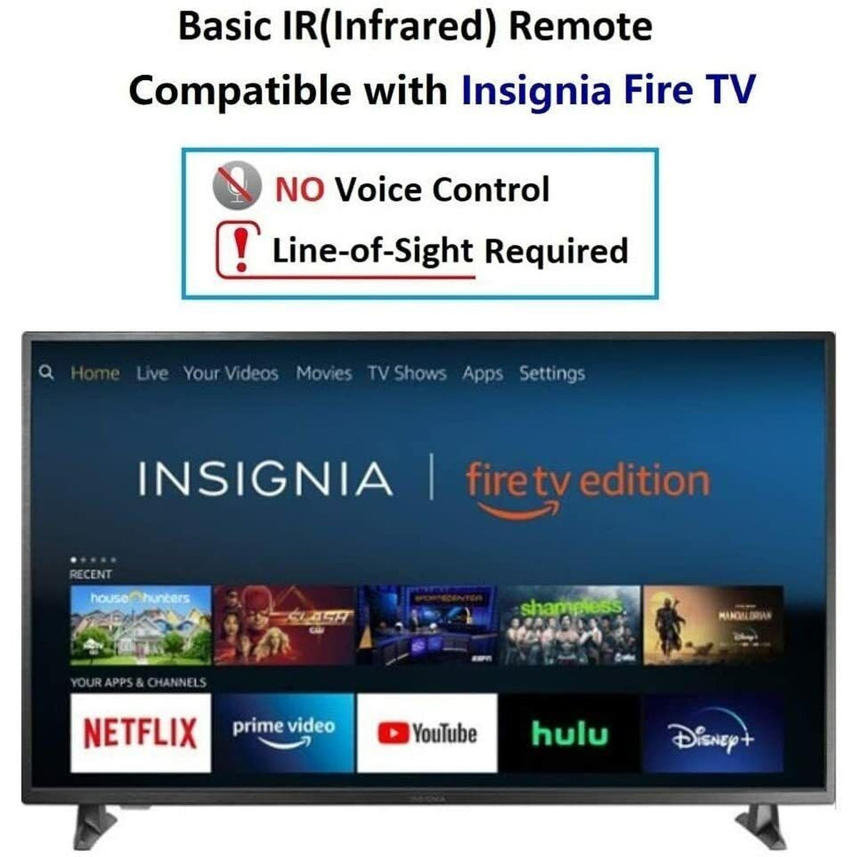 BESIA Brand Replacement Remote Compatible with Insignia/Toshiba Fire Smart TV Remote Control (no voice control) Compatible with TV Models NS-55DF710NA21 NS24DF310NA21 NS39DF310NA21 NS50DF710NA21 NS55D