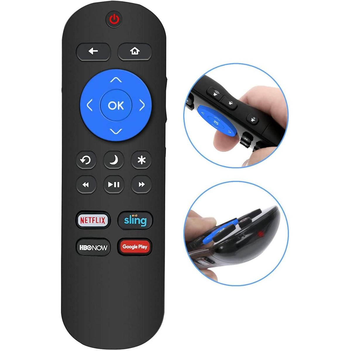 New NS-RCRUDUS-17 Replace Remote Control fit for Insignia Roku TV LED HDTV with 4 Shortcut Keys Netflix Sling HBONOW and Google Play NS-50DR710NA17 NS-55DR710NA17 NS-39DR510NA17 NS-43DR710NA17RUDUS-17