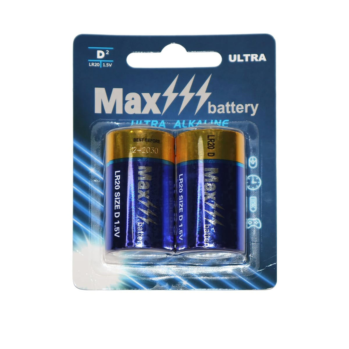Besia LR20 D Batteries 2 Pack D Battery with Long-Lasting Power, Alkaline D Battery for Household and Office Device