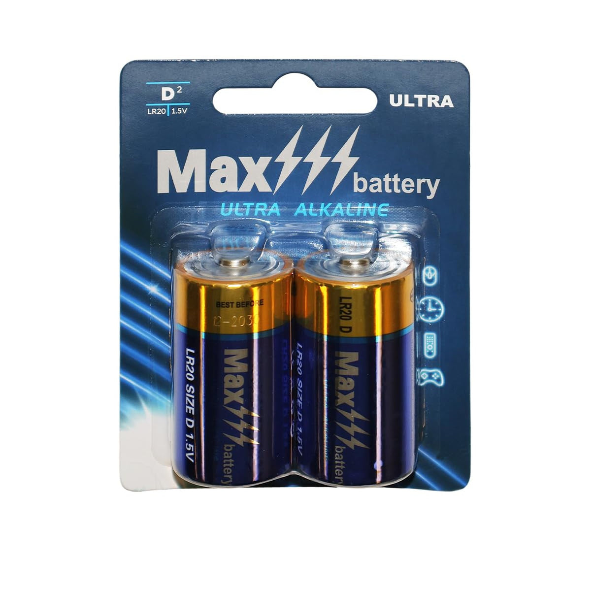 Besia LR20 D Batteries 2 Pack D Battery with Long-Lasting Power, Alkaline D Battery for Household and Office Device