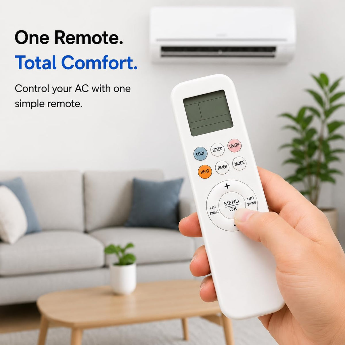 YKR-T/011E Replacement AC Remote Compatible with AUX SENDO FINLUX A/C Unit | Air Conditioner YKR-T/012E YKR-T/013E YKR-T/011E YKR-T/021E YKR-T/121E Brand: AULCMEET