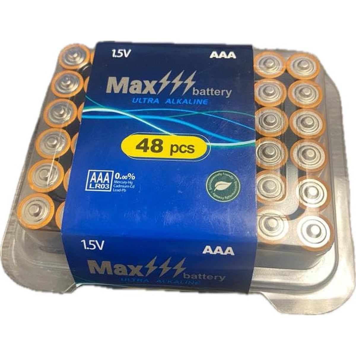 48 Count Max Battery Brand Ultra Alkaline AAA Batteries, 1.5 Voltage,10 Year Life time