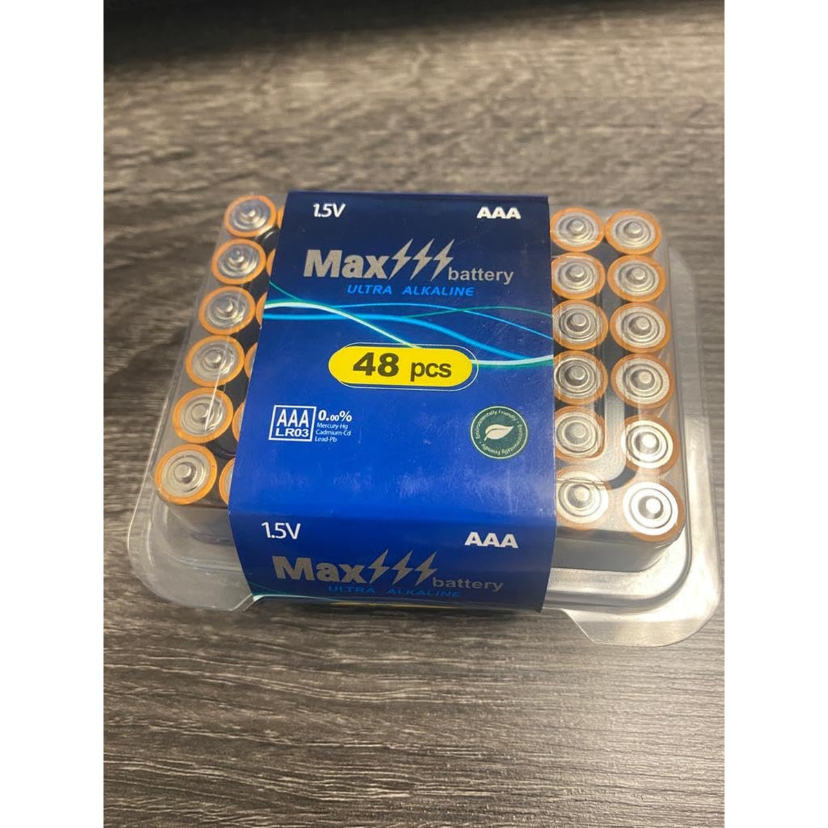 48 Count Max Battery Brand Ultra Alkaline AAA Batteries, 1.5 Voltage,10 Year Life time