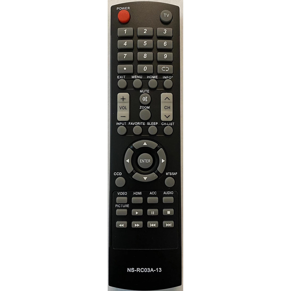 NS-RC03A-13 Replaced Remote fit for Insignia TV NS-46E340A13 NS-46E480A13A NS-55L260A13A NS-46E481A13 NS-19E310A13 NS-65D260A13 NS-55E480A13A NS-32E440A13 NS-42E470A13 NS-42E480A13 NS-46E480A13