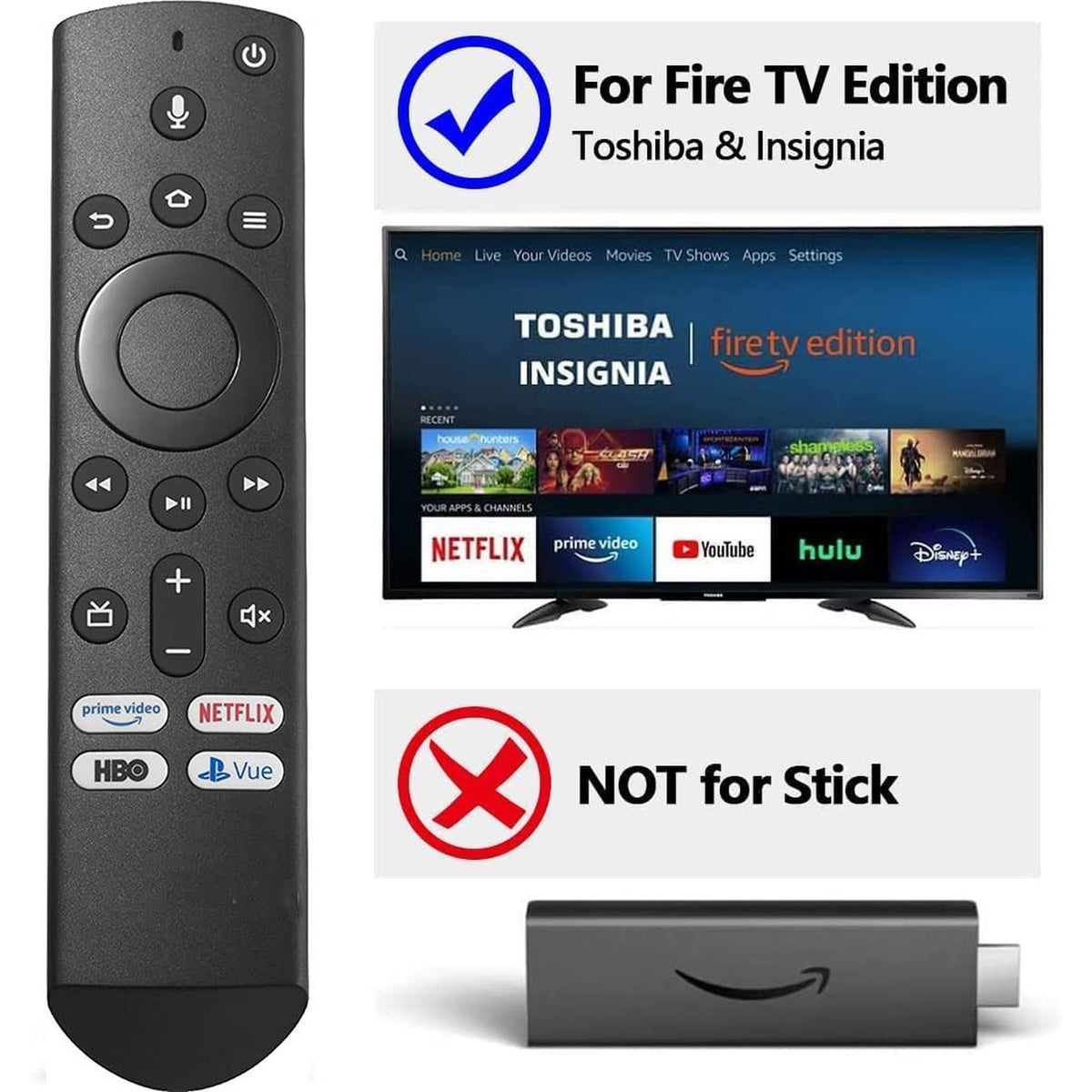 New NS-RCFNA-19 Voice Replaced Remote Fit for Insignia Smart TV Edition TVs NS-32DF310NA19 NS-39DF510NA19 55LF711U20 32LF221U19 43LF421U19 43LF621U19