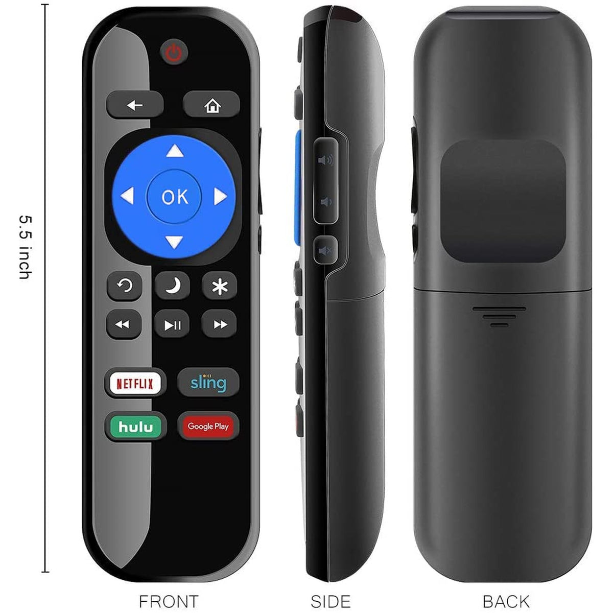 Young NS-RCRUS-17 Remote Control fit for All Insignia Roku Smart TVs NS-43DR620NA18 NS-50DR620NA18 NS-55DR620NA18 NS-65DR620NA18 NS-43DR620CA18 NS-50DR620CA18 NS-55DR620CA18 [NOT for Roku Stick]