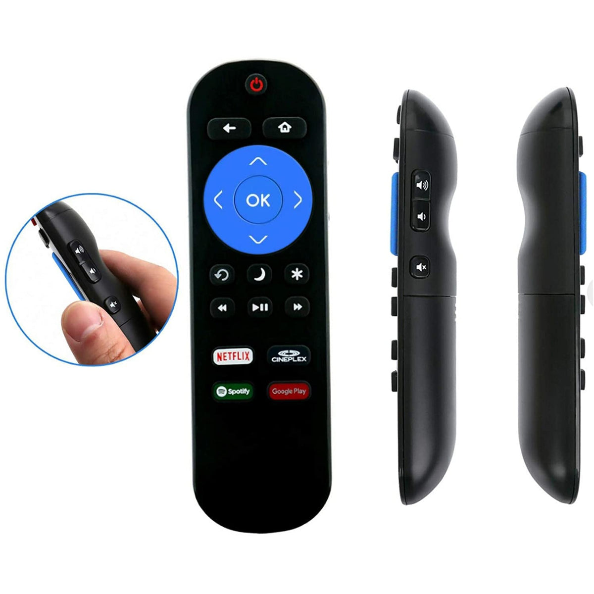 New NS-RCRUS-17 Spotify Replacement Remote Fit for Insignia Roku TV with Spotify Cineplex Netflix Google Play Key NS-24ER310NA17 NS-32DR420NA16B NS-32DR310NA17 NS-48DR510NA17 NS-49DR420NA18