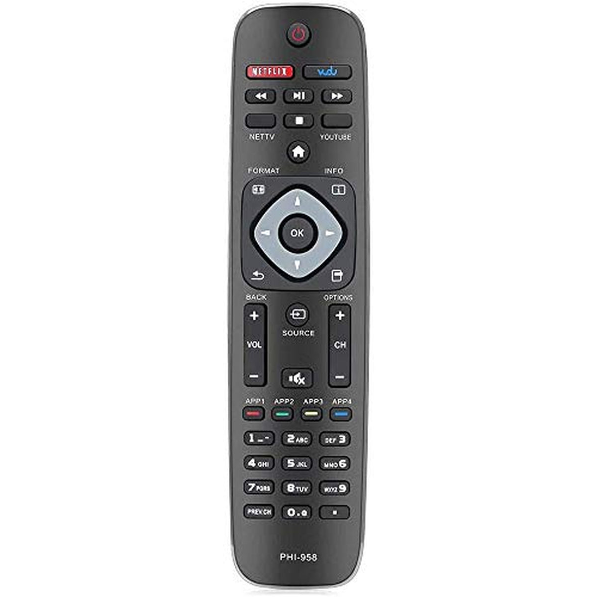 Young Universal NH500UP/PHI-958 Replacement Remote fit for Philips LED LCD TV Smart Ultra HDTV 50PFL5601/F7 65PFL5602/F7 55PFL5602/F7 50PFL5602/F7 43PFL5602/F7